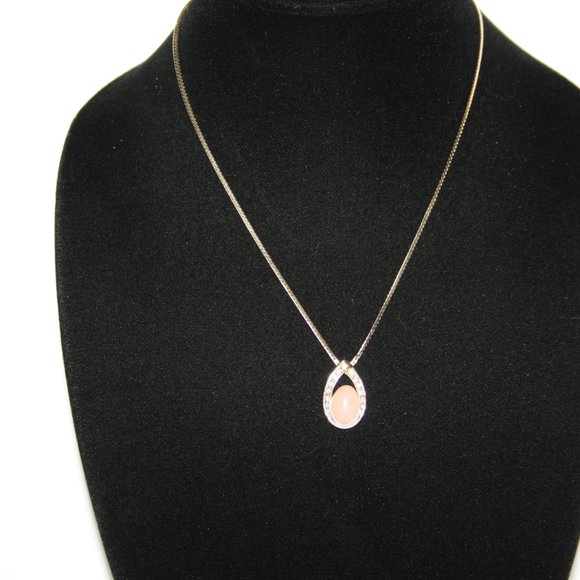 💛💗 Gold + Pink Rhinestone Necklace · 18" 💗💛 - Picture 7 of 7